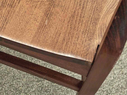 Dark Pine Finish Dining Table & Set of Six Chairs