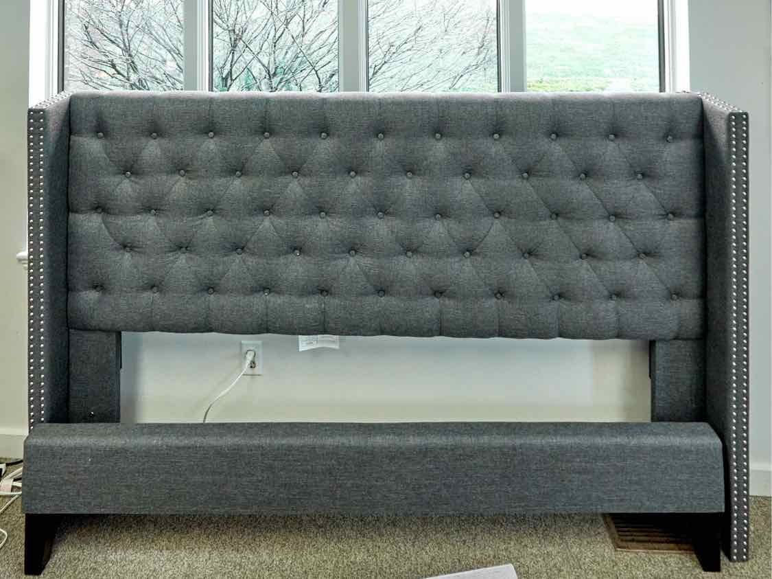 King Size Wingbed in Charcoal Gray
