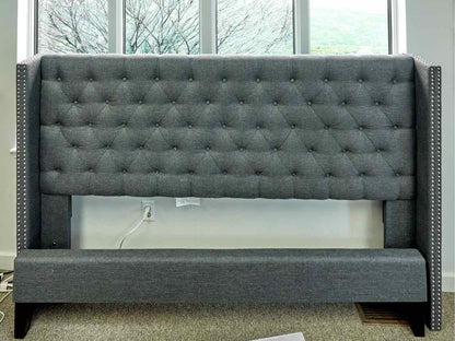 King Size Wingbed in Charcoal Gray