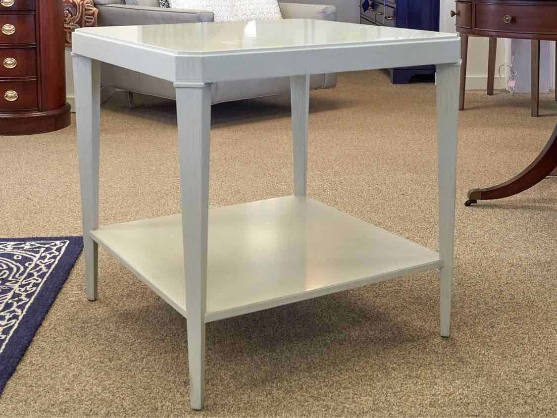 Pair of Woodbridge  Off White Rubbed Through Fiinish Side Tables
