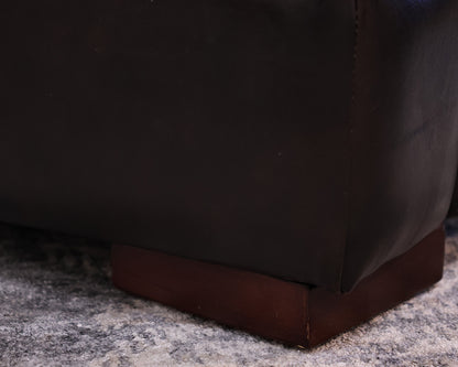 Dark Chocolate Leather Track Arm Chair