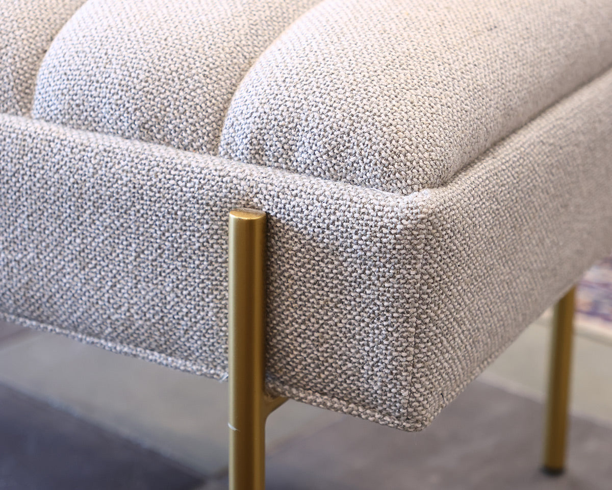 Channel Stitch Rectangular  Bench Ottoman