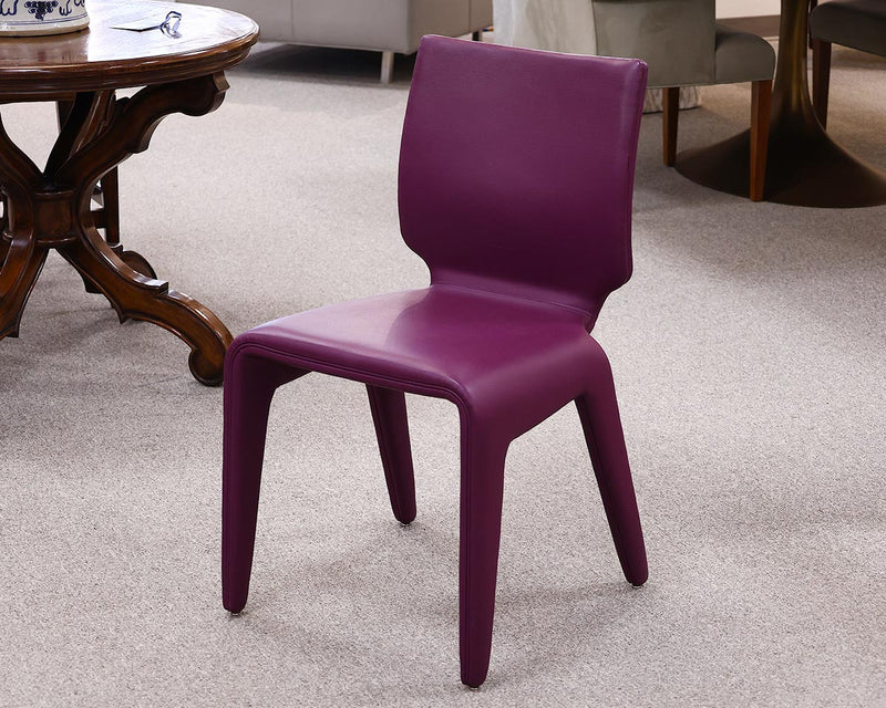 Set of 6 Roche Bobois Chabada Dining Chairs in Purple Eco Leather