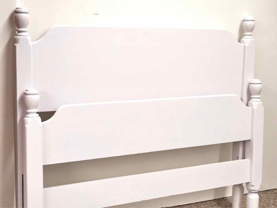 Solid Maple Twin Bed Finished in White