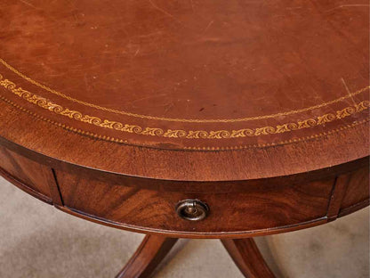 Mahogany Renter's Accent Table with Leather Top