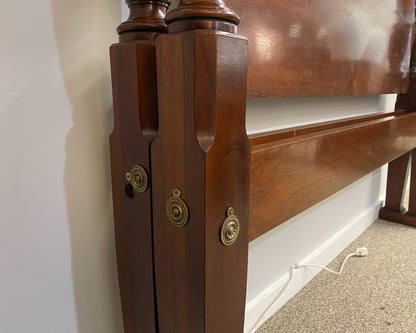 Mahogany  Queen 4 Rice Carved Post  Bed