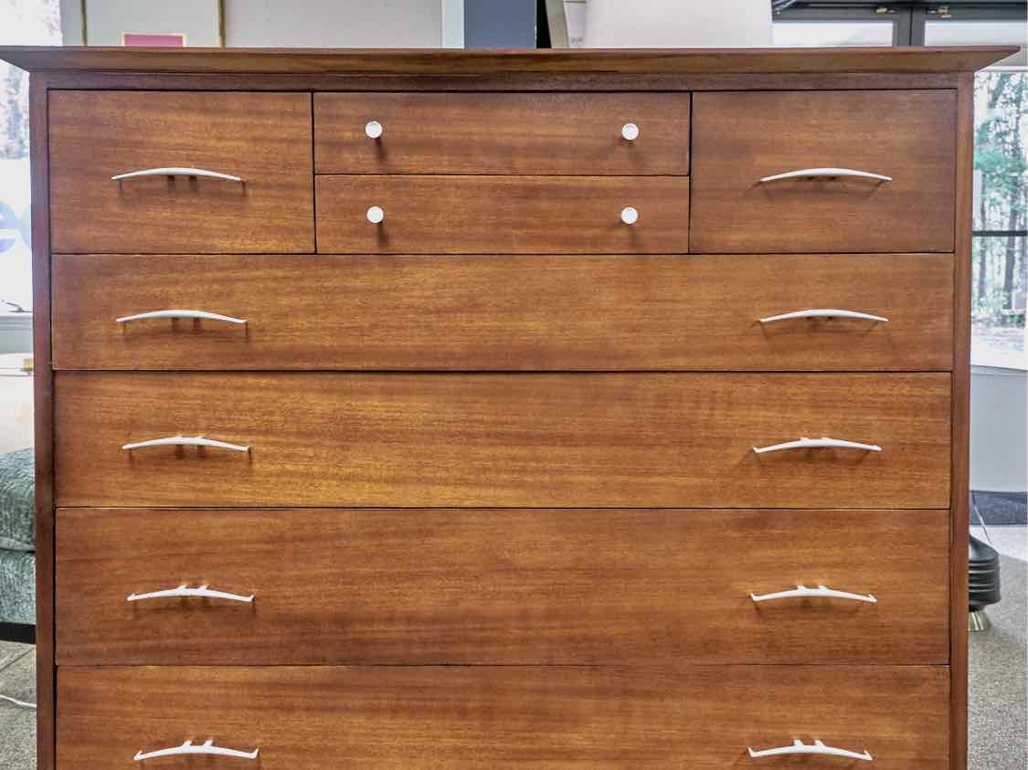 RWay  Walnut  8 Drawer  Chest with Silver Finish Hardware