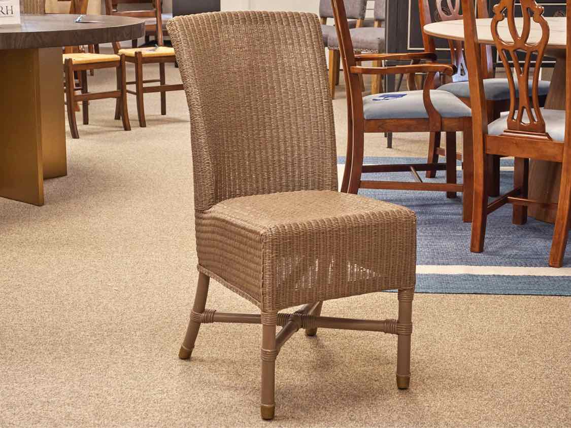 Set of 4 Janus et Cie Taupe Wicker Chairs