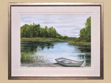 "Serenity 1 Peaceful Landscape" Matted Print in Silver Beaded Frame