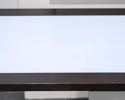 Ligne Roset Lumeo Desk in Wood, Frosted Glass and Steel