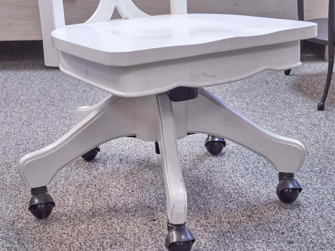 White Five Drawer Desk W/ Chair