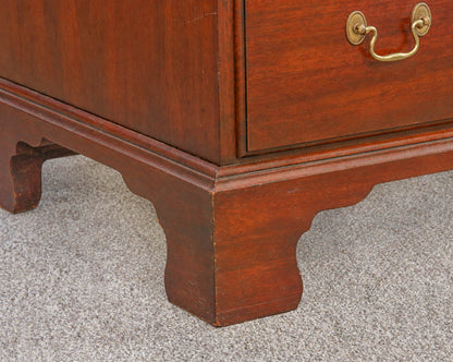 Henkel Harris Chippendale-style Chest-on-Chest in Mahogany with Brass Pulls
