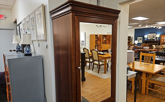 Stanley Cherry 2-Drawer Armoire w/ Mirrored Front