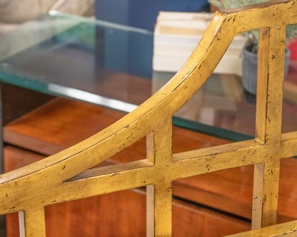 King Chinoiserie Chic Gold Canopy Bed