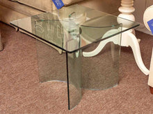 Glass Square Cocktail  with Semi Circle Base