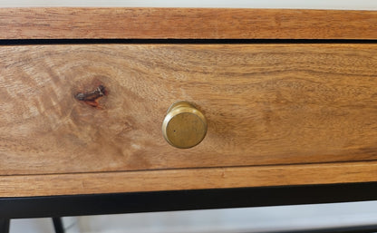 Rustic 2-Drawer Desk w/ Black Base