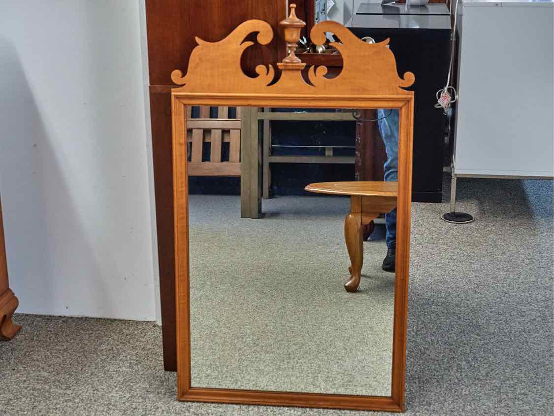 Tiger Maple Pediment Mirror