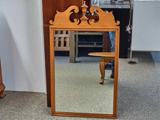 Tiger Maple Pediment Mirror