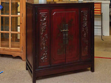 Asian Red Finish 2 Door,2 Drawer,2 Shelf Accent Chest