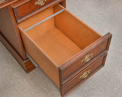 9 Drawer English Style Desk in Mahogany