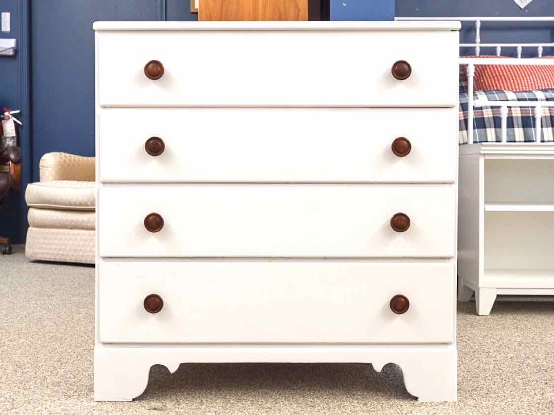 Vermont Maple Four Drawer Chest Finished in White