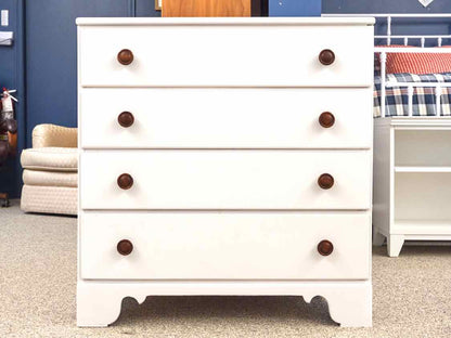 Vermont Maple Four Drawer Chest Finished in White