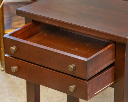 Pair of Mahogany Two Drawer Nightstands