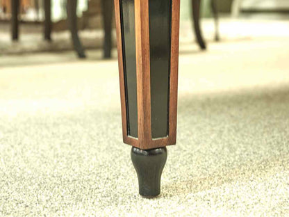 Custom Italian Country Dining Table in Cherry and Black with Leaves
