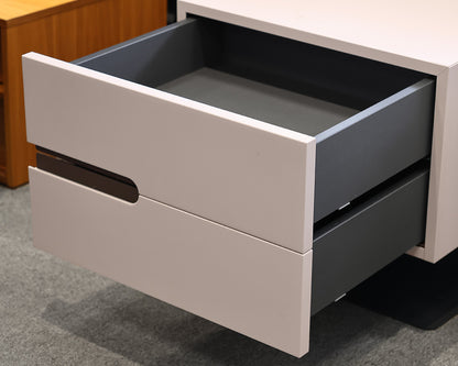 Pair of Cattelan Italia Matte Finish Ivory Nightstands