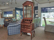 Cherry Secretary Desk with Drop Front & Glass Pane Door Top