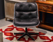 Vintage Leather Black Swivel Office Chair