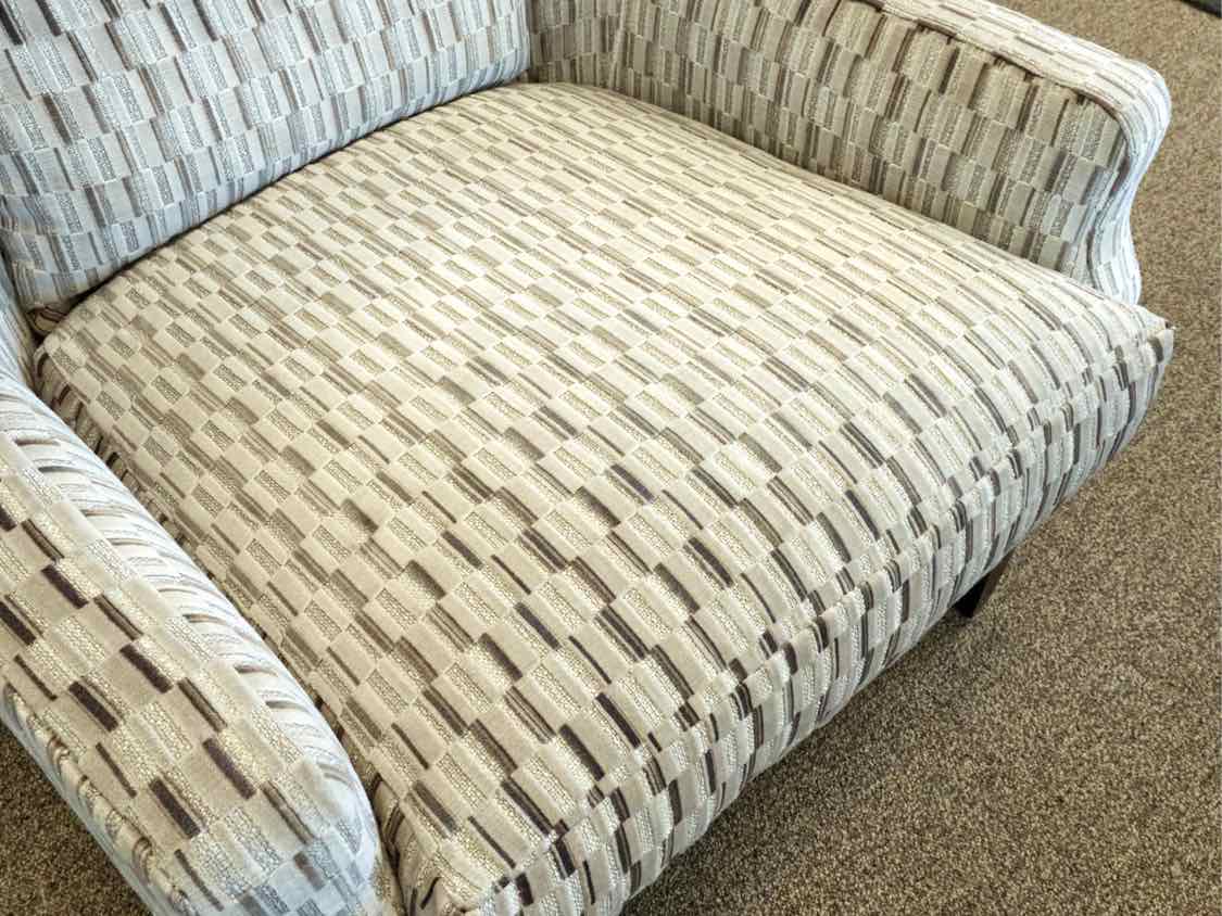 Lee Jofa Contemporary Lounge Chair in Check Upholstery