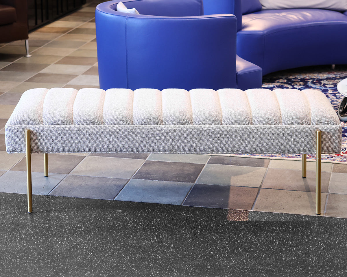 Channel Stitch Rectangular  Bench Ottoman