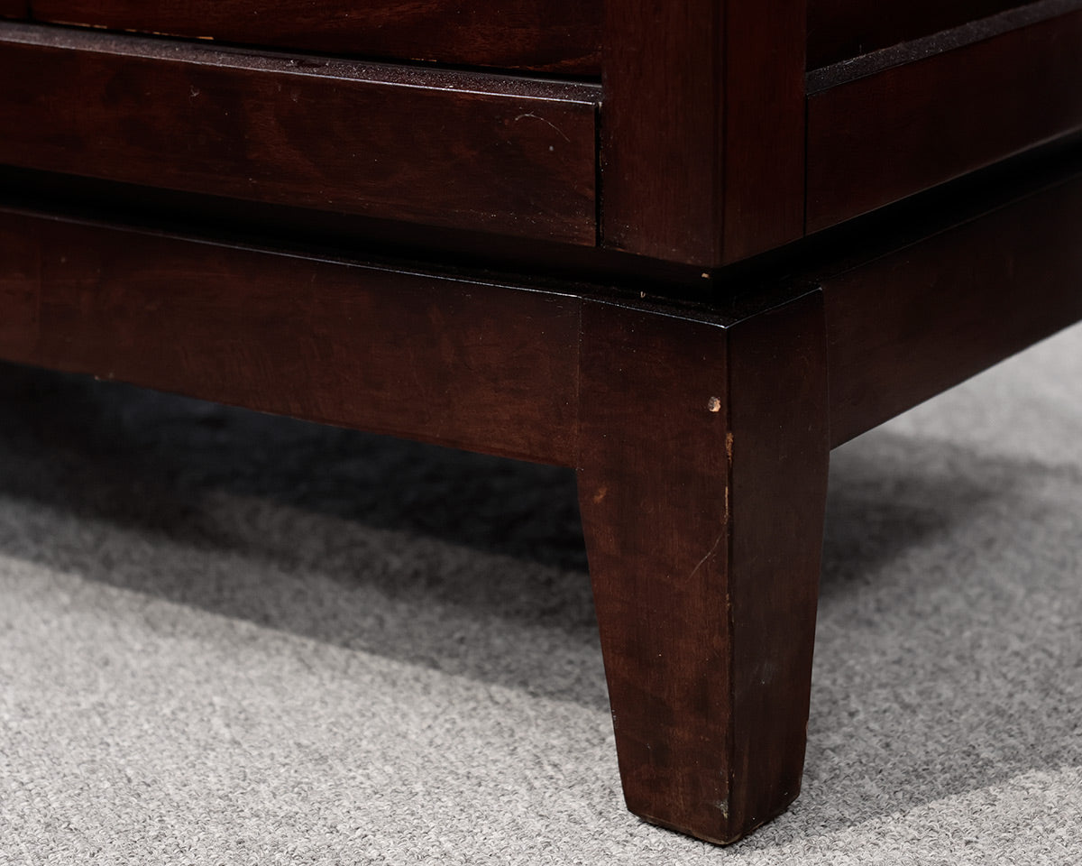 Geometric Dark Brown 5 Drawer Chest