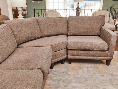 Boston Interiors3 Piece Curved GreyFlex Upholstered  Sectional