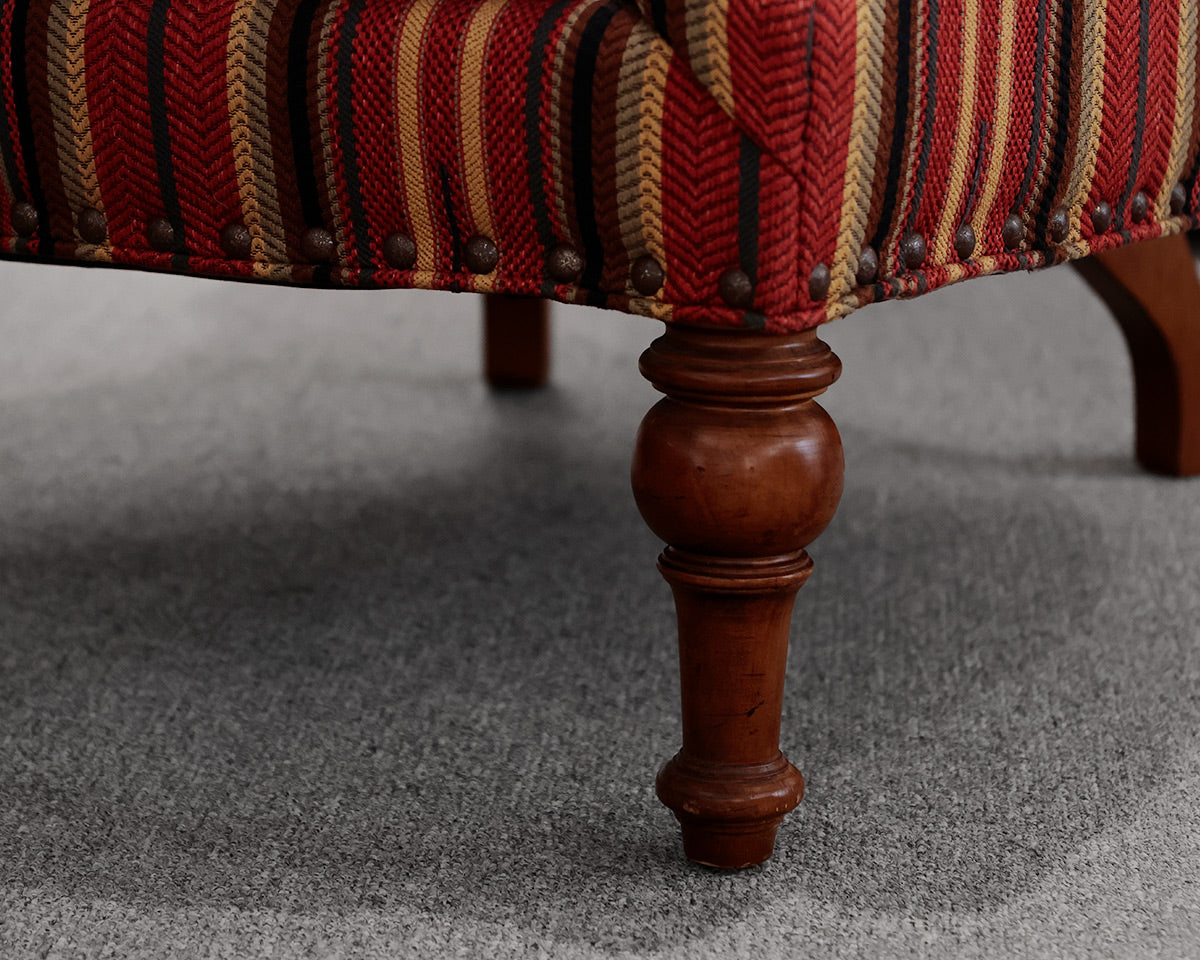 Pair of Century Furniture Tufted Wing Back Arm Chairs