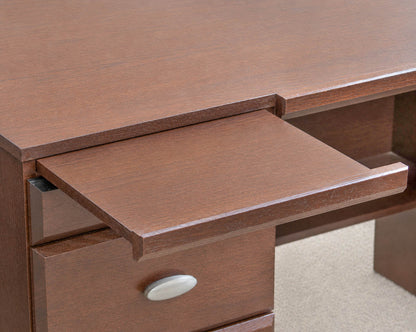 Dark Finish Desk with 6 Drawers