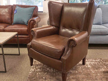 Bradington Young Leather Wing Chair with Ottoman