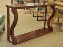 Dark Finish Console with Cabriole Legs