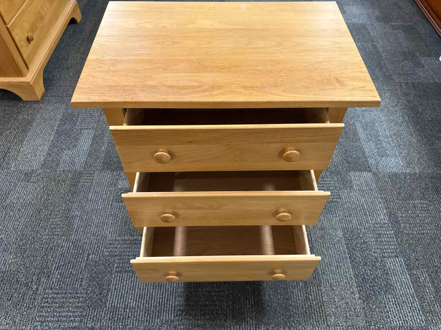 Maple 3 Drawer Nightstand