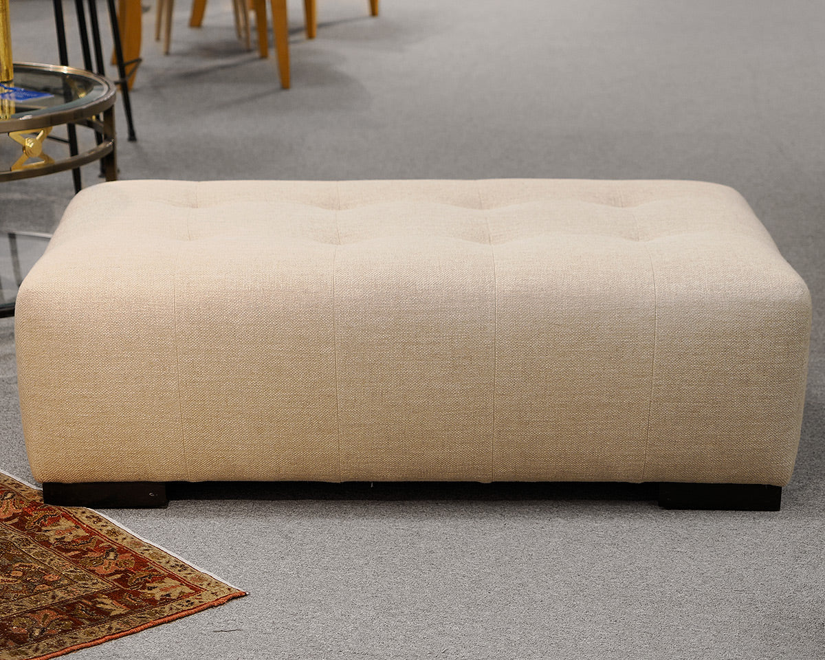 Oatmeal Tufted Upholstered Ottoman