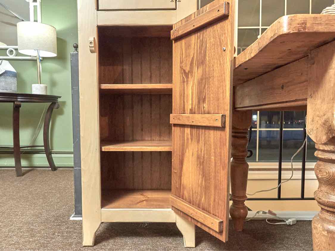 'Grandmother's Cupboard' In Taupe Finish 2 Door 3 Shelf  Display Cabinet