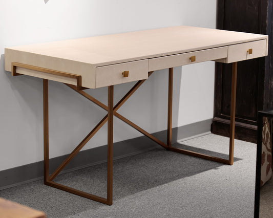 CB2 Avalon Ivory Faux Shagreen Desk