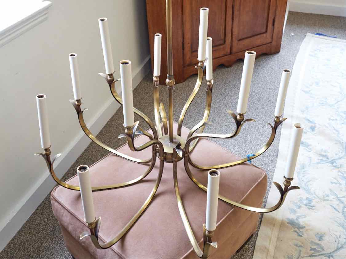 Grag Studios Antiqued Brass Twelve Light Chandelier
