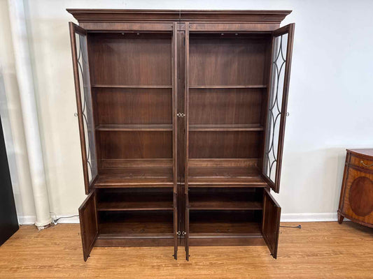 Ethan Allen Walnut Lighted China Cabinet