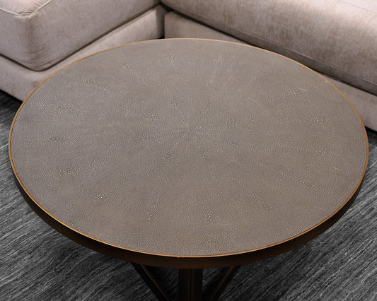 Four Hands Ebba Faux-Shagreen Round Coffee Table