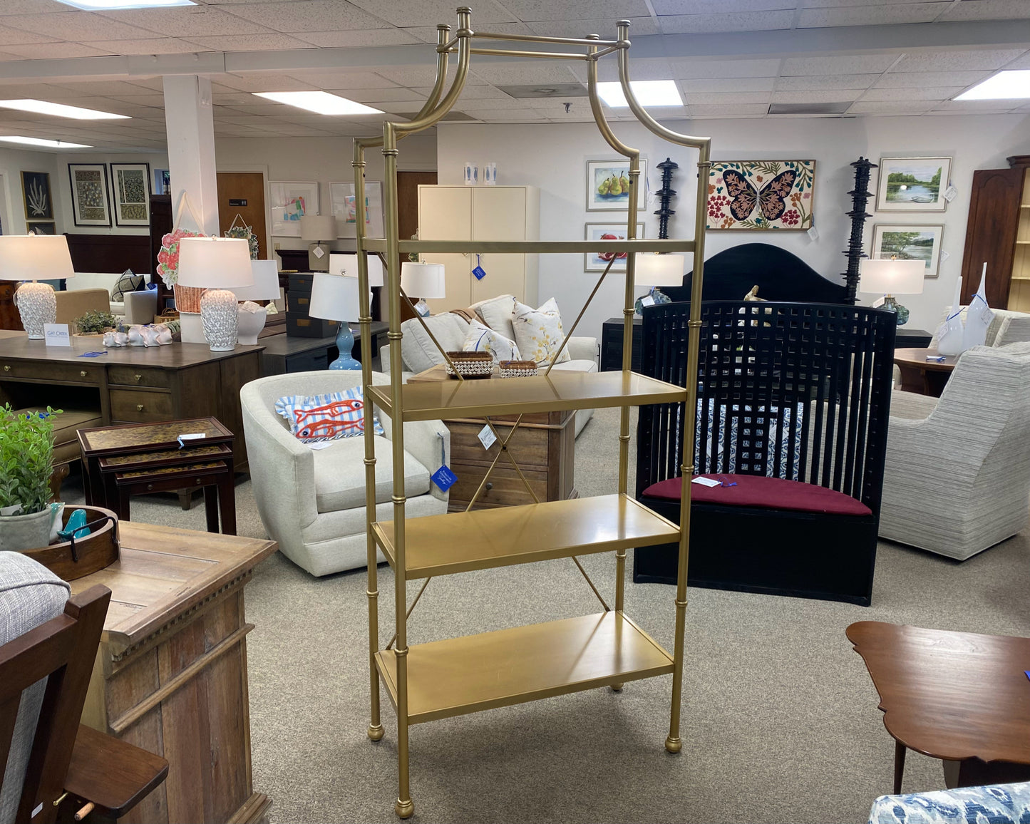 PB Teen Maison Display Shelf in Antique Gold