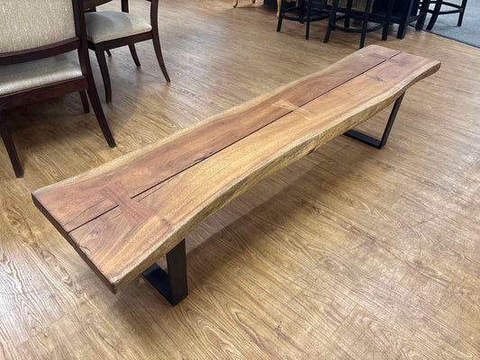 Crate & Barrel Live Edge Wooden Bench