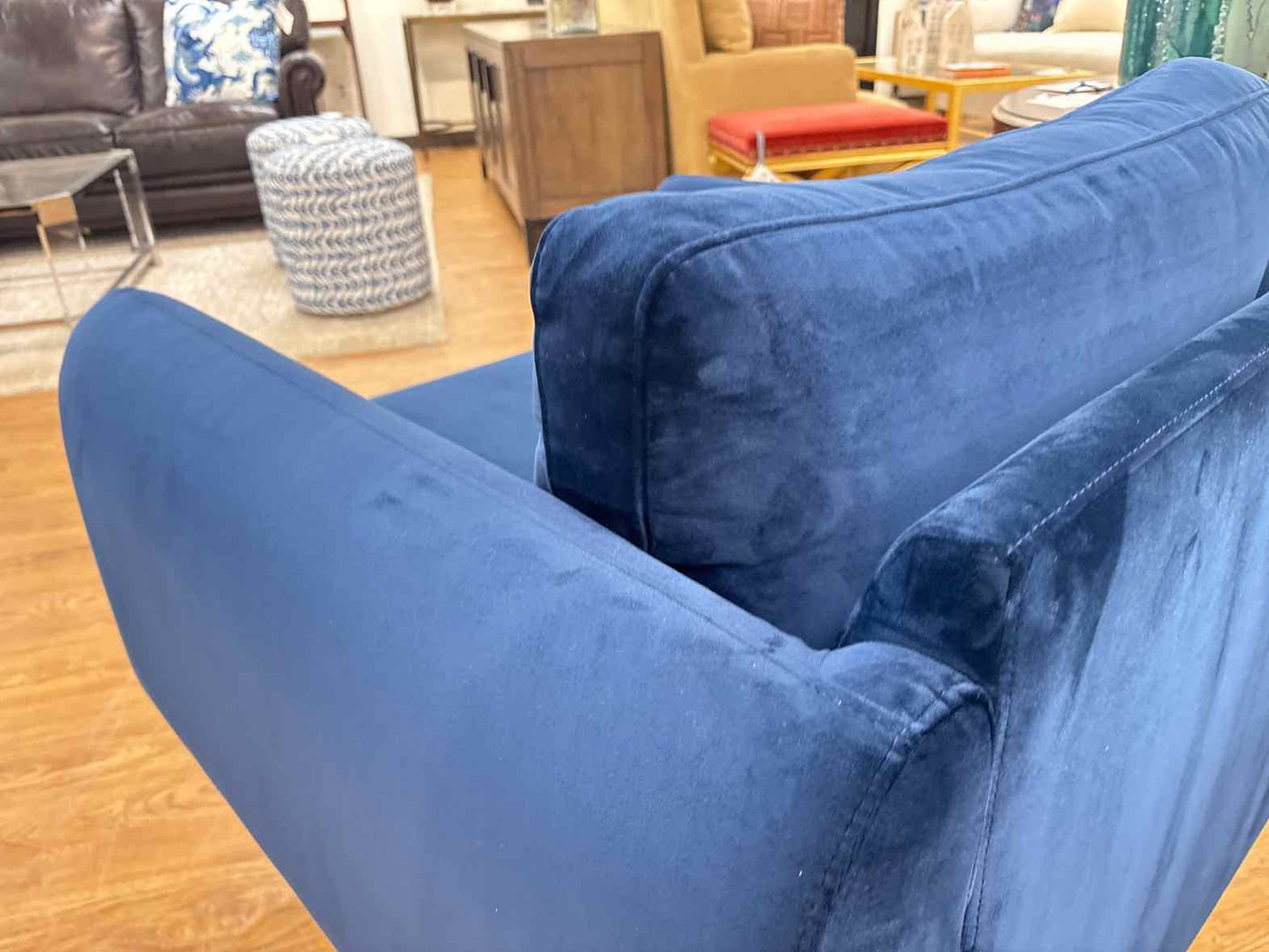 Falkon Contemporary Blue Velvet Accent Chair