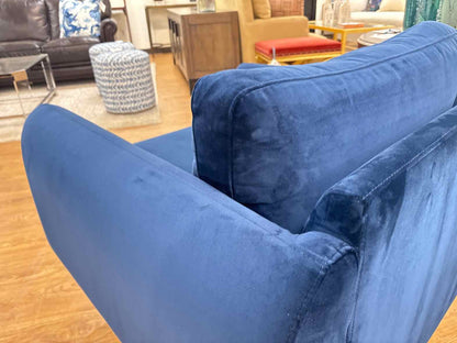 Falkon Contemporary Blue Velvet Accent Chair